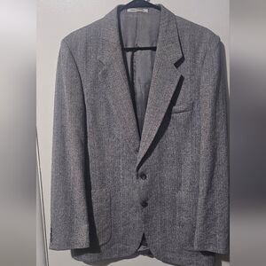 Vintage Yves Saint Laurent Menswear Blazer | Made in France | Gray Wool Herringb